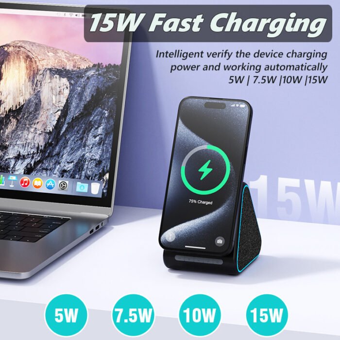 multi-function 15W wireless charger bluetooth speaker - Image 3
