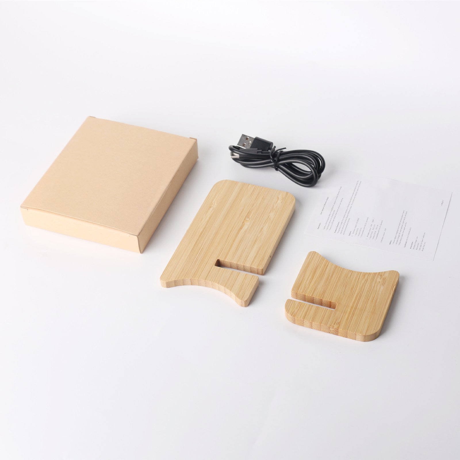 removable bamboo wireless charger stand - Image 2